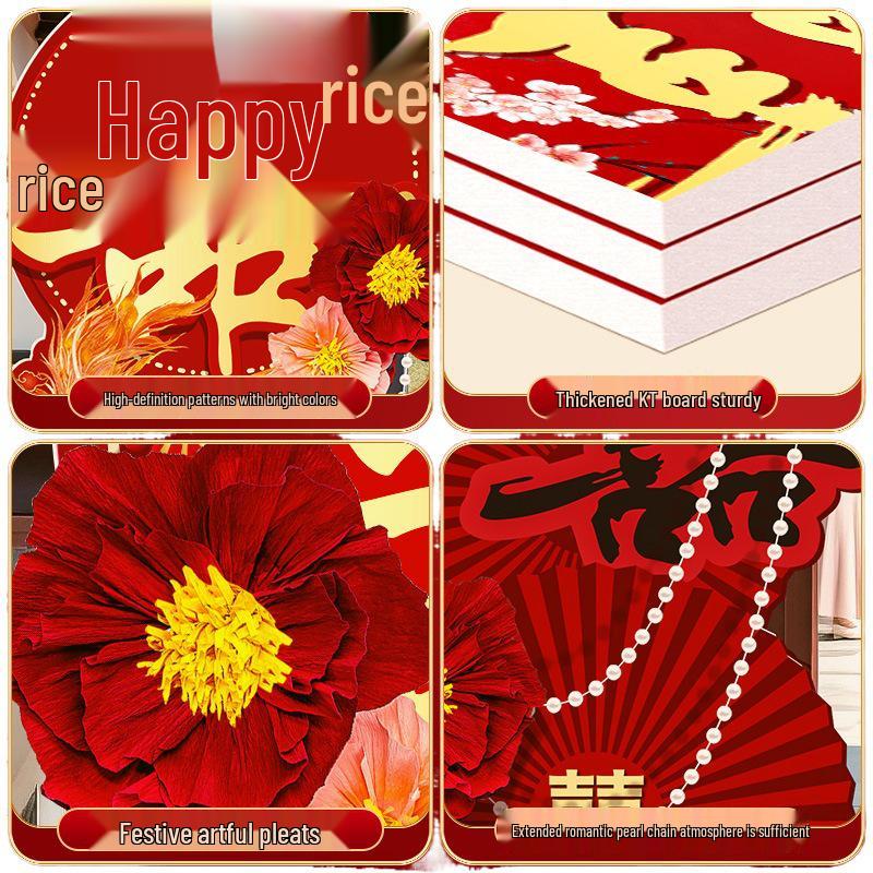 Chinese Wedding Decoration: Aisle Runner, Entrance Arch, and Column Set