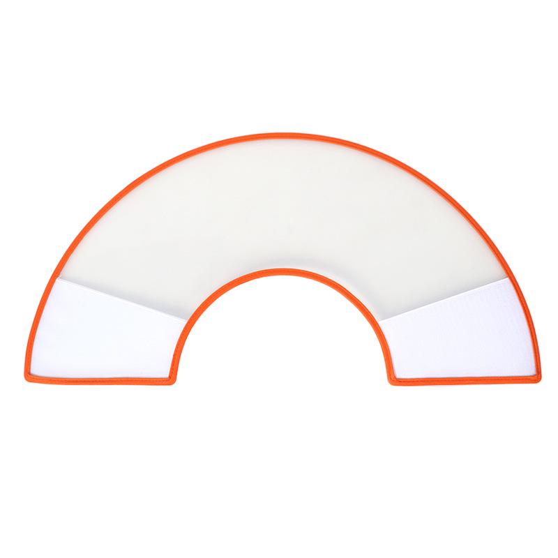 Elizabeth Anti-Bite Transparent Orange Pet Collar with PU Edging
