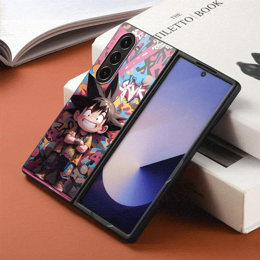 Case for Samsung Galaxy Z Fold 7 6 5 4 3 ZFold3 ZFold7 ZFold4 ZFold6 ZFold5 Back Phone Cover Dragon Ball Graffiti Goku