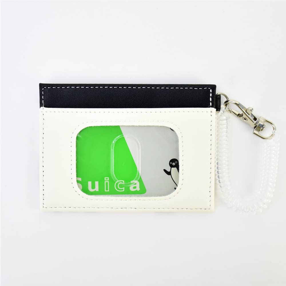 Pass Commuter Pass Card 2 Synthetic PU with Coil Face Up SN [Snoopy] Case, Holder, Case, Cards, Leather, Leather, Mini, Small, Chain, Simple, 0096,