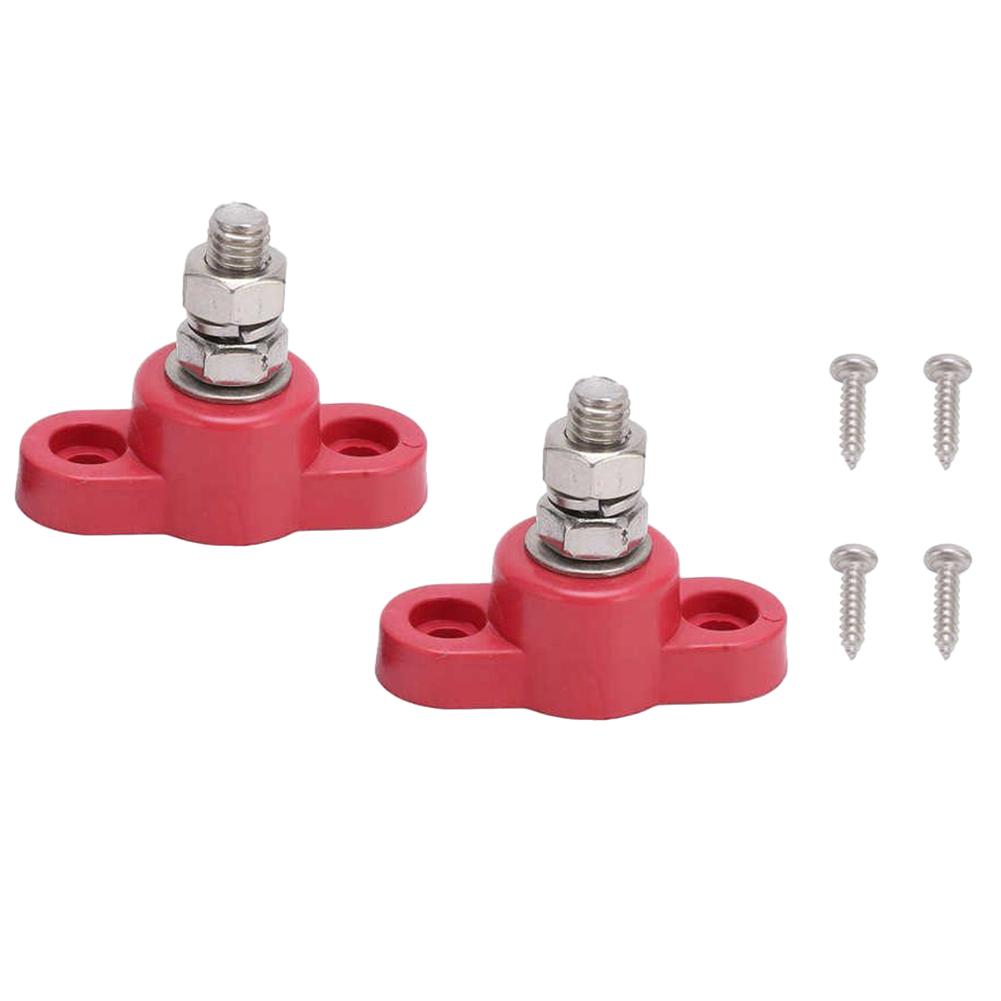 Red And Black Power Stud For RVs For Solar Battery Junction Box For All 12V 24V Wide Application Battery Terminal Block Brass
