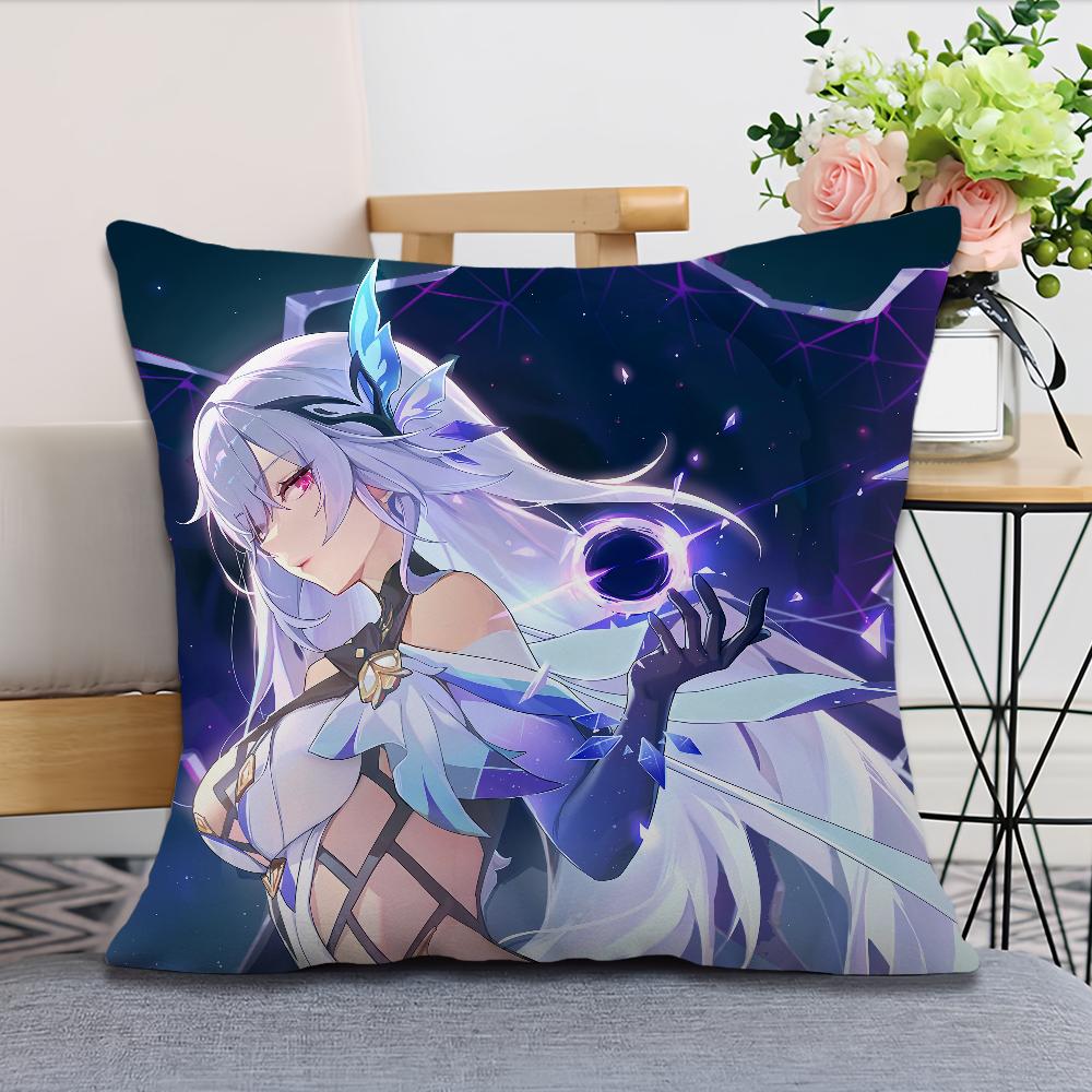 Game Genshin Impact Skirk cushion cover Pillow Case Square Cushion Room Bedroom Headboard Sofa Living Backrest Nap Time