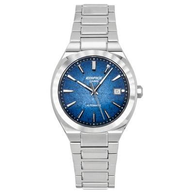 Edifice Analog Stainless Steel Electroformed Textured Blue Dial Automatic EFK-200D-2A 100M Men's Watch