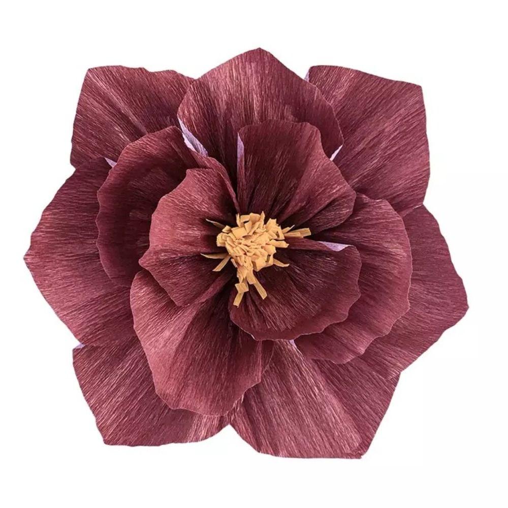5pcs 25cm Crepe Paper Flower Festival Decor Multi Purpose Wrinkles Paper Flower Photography Props Light Weight
