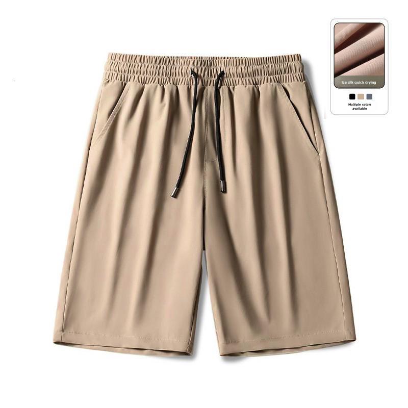 Men's Summer Black Ice Silk Casual Loose Sports Shorts