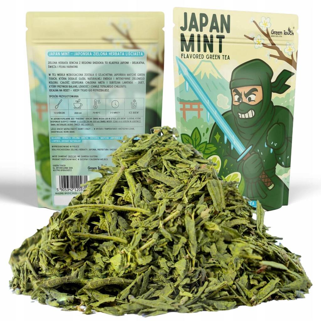 Herbata Zielona Japońska Japan Mint 50 G Shizuoka Matcha Mięta Lawenda
