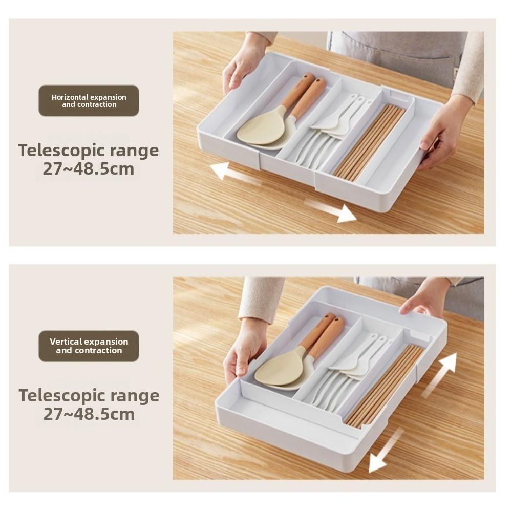 Scalable Cabinet Storage Drawer Retractable Storage Box Stationery Container PET Plastic Compartment Hidden Drawer Home