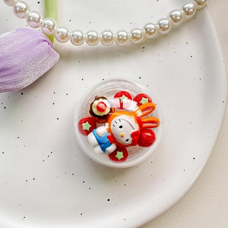 

Mobile Phone Airbag Holder With Circular Rocking Music Strawberry KT Cat Girl Cute Magnetic Desktop Support Ring