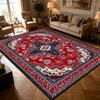 Red Blue Vintage Persian Floral Medallion Carpet Living Room Table Large Rug Soft Non-slip Washable Bedroom Lounge Floor Mats