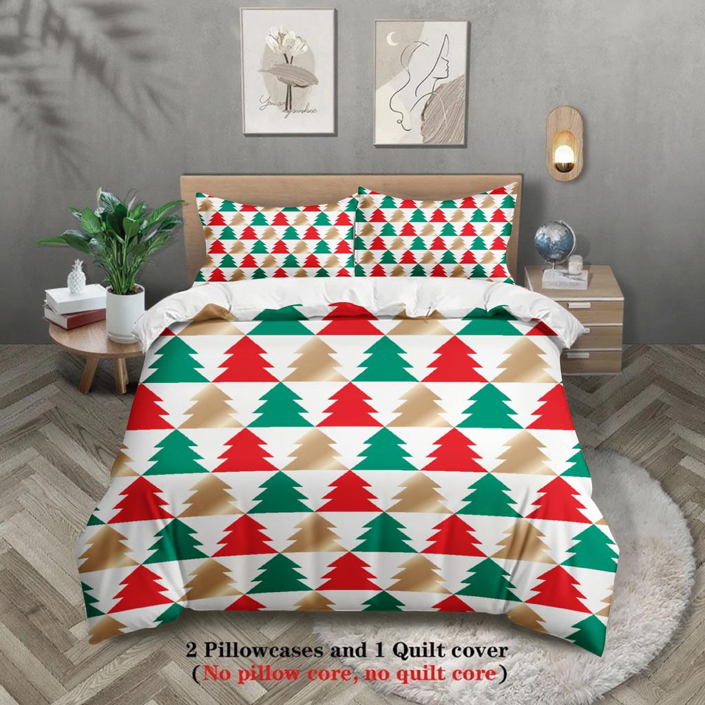 Christmas Bedding Set Single Twin Queen King Size Duvet Cover Set No Filling Christmas Gift For Home Decorations Gift
