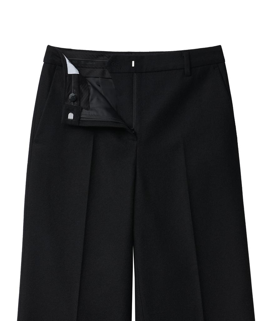 MUSINSA STANDARD WOMAN Women'S Wool Flannel Wide Slacks [Black]