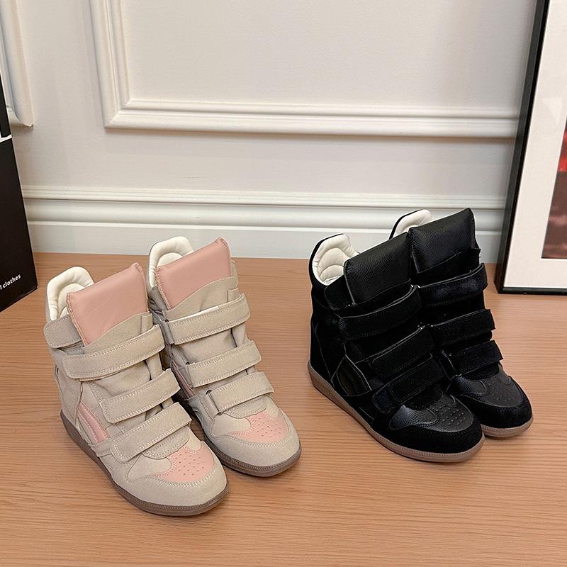 Autumn Velcro Women's Shoes, Color-Blocked Sporty Casual High-Top Shoes
