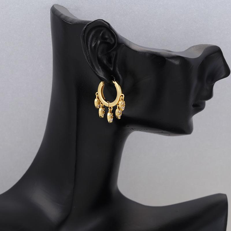 ZHUKOU gold small drop earrings CZ crystal small hoop earrings for women trend fashion earrings model:VE321