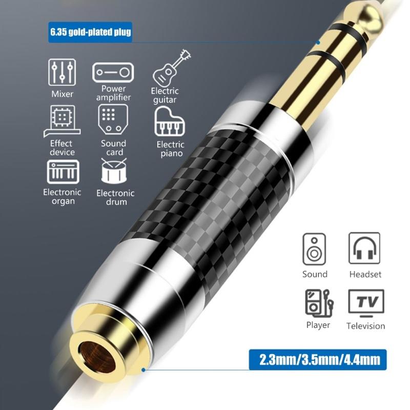 HiFi Sound 6.35mm To 2.5 3.5 4.4mm Earphone Sound Adapter, Metal Headphone Converters for Enhances Sound Experiences