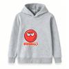 Kids Boys Girls Casual Hoodie Red Angry Smile Ball Print Pullover Sweatshirt Soft Long Sleeve Warm Hooded Top for Children