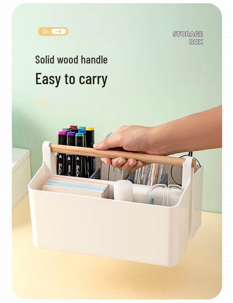 Portable Student Desk Organizer for Stationery, Markers, Remote Control & Skincare