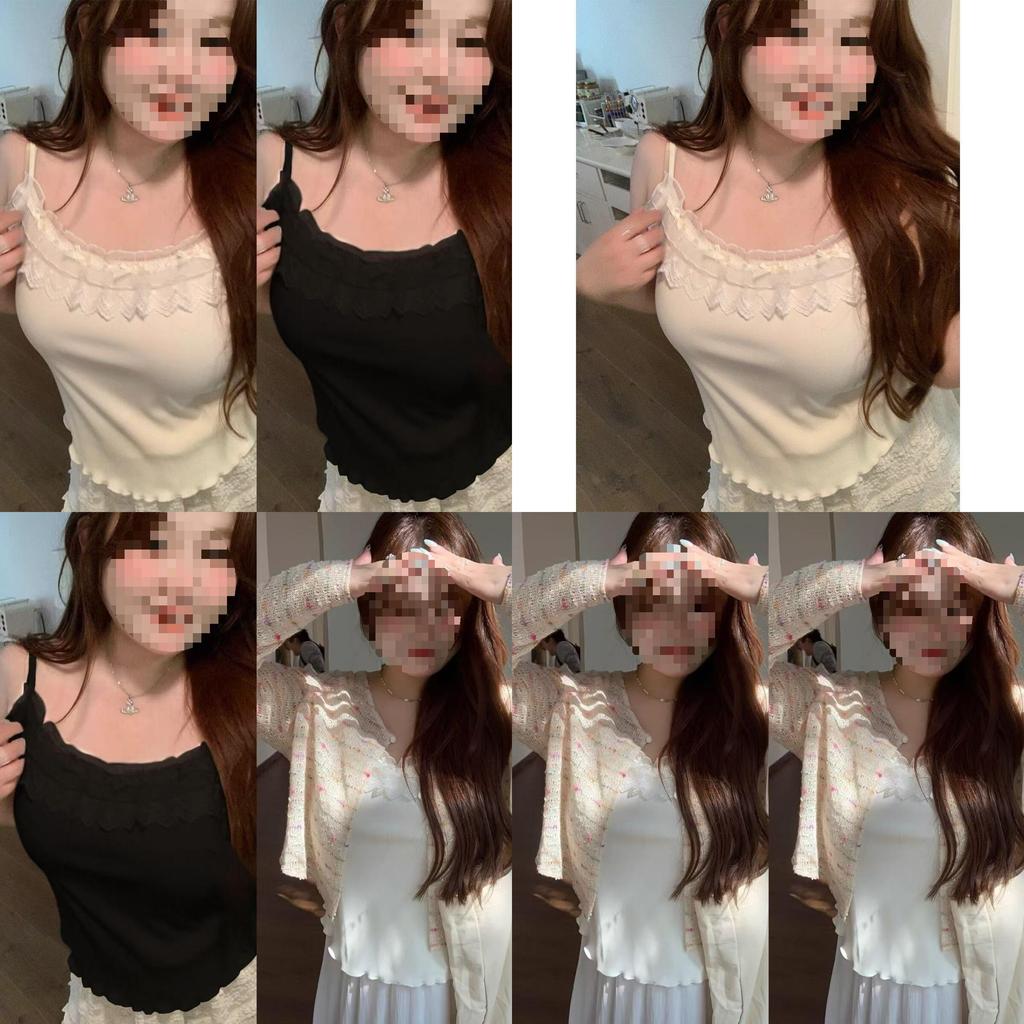 Cotton Lace Camisole Top With 3d Embroidery For Women Spring Summer Casual Wear