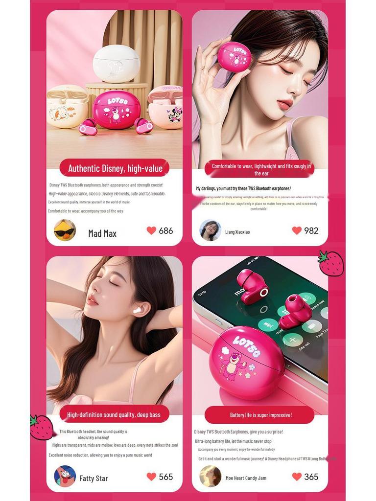 Disney Marie Cat Earbuds: True Wireless Bluetooth, Half In-Ear, HIFI Sound, Stylish Design