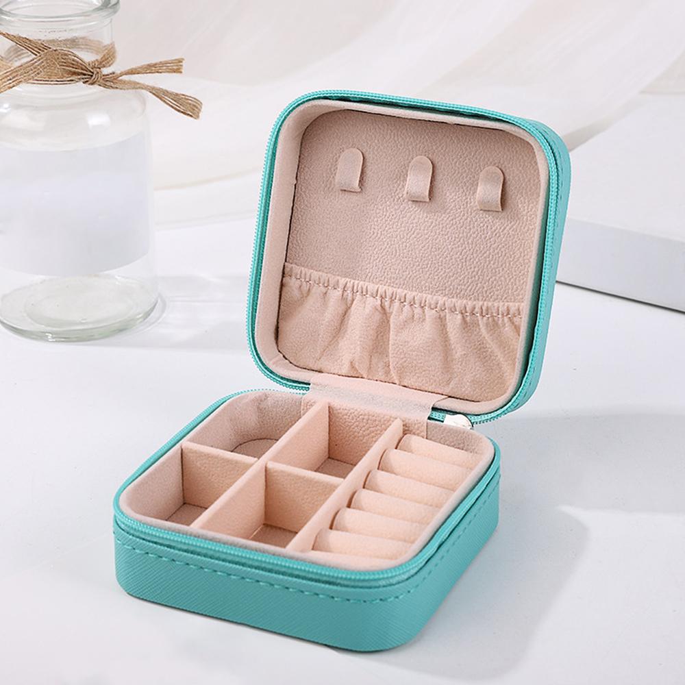 Portable Jewelry Storage Box Travel Organizer Jewelry Case Leather Storage Earrings Necklace Ring Jewelry Organizer Display.-zmt