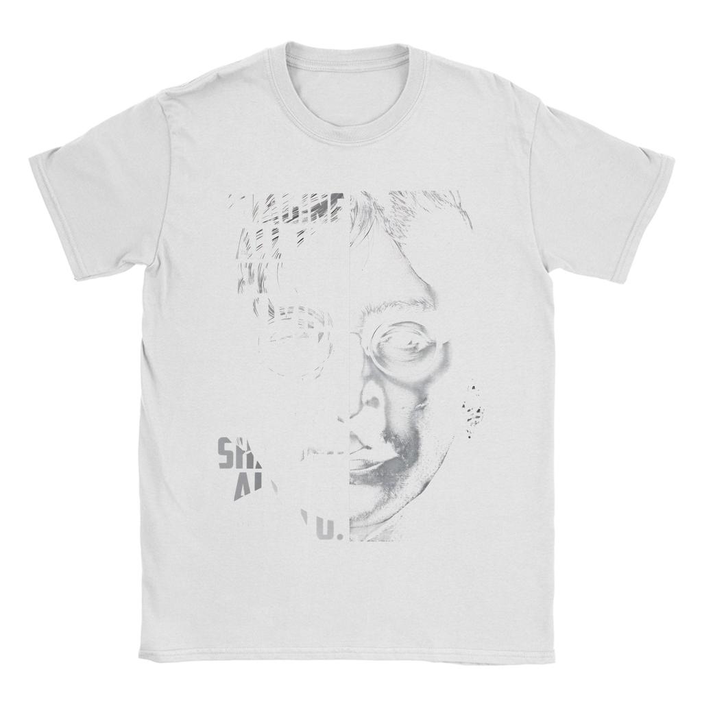 John Lennon Poster Unisexs T Shirts Humorous Tees Short Sleeve Round Neck TShirt Cotton 4XL 5XL 6XL Clothing