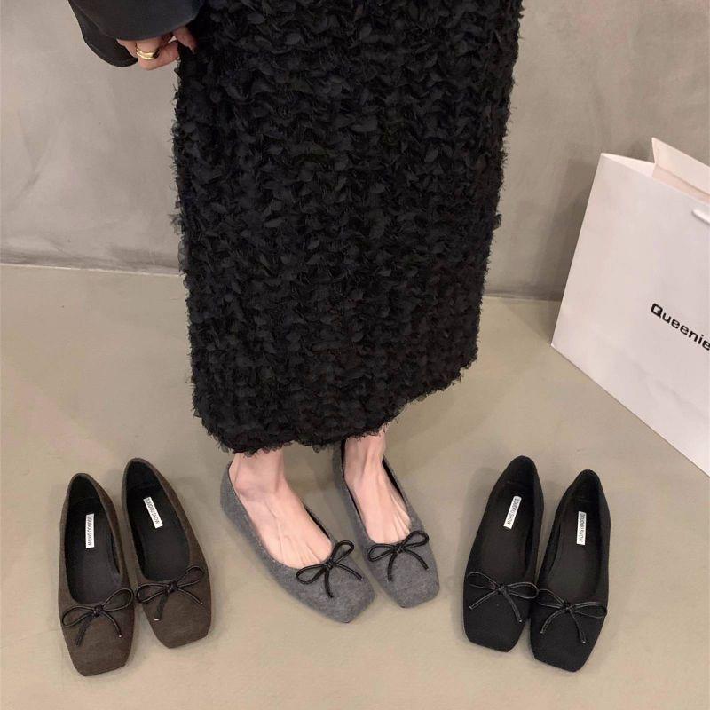 Large Size Women's Shoes 41 To 43 Wide Fat Feet 2025 New French Mary Jane Shoes Children's Flats