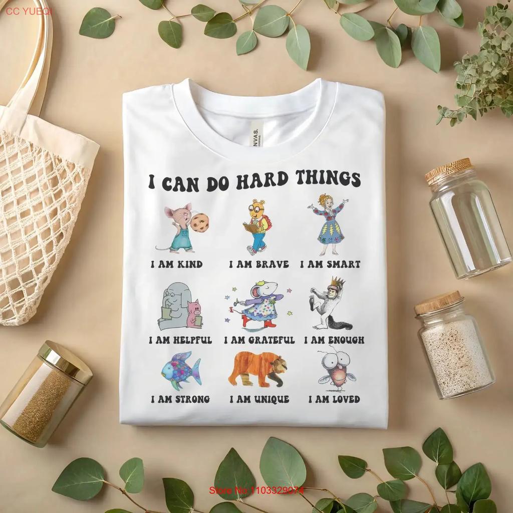 I Can Do Hard Things T Shirt Positive Affirmations Cartoon Characters ShirtA194 vintage Washed designer clothes fashion
