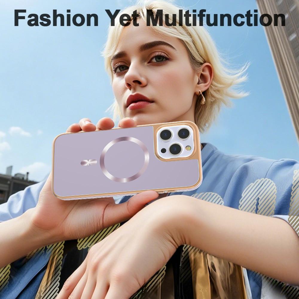 For iPhone 15 Pro Magnetic Case Electroplating Anti-Drop TPU+PC Phone Back Cover