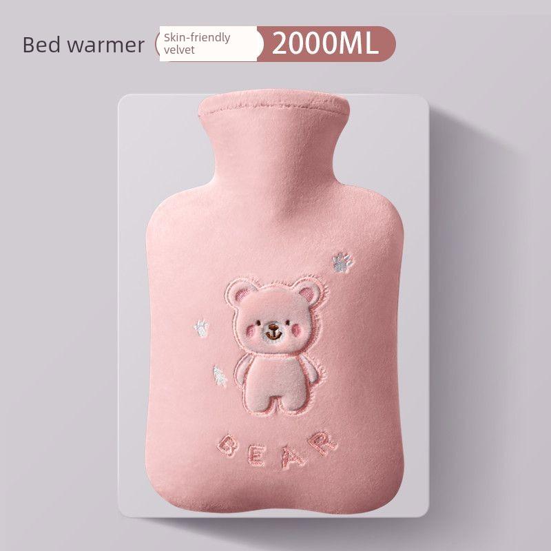 Beibei Bear Hot Water Bottle, Thickened Warm Water Bag, Cute Plush Cover, Explosion-Proof, for Students