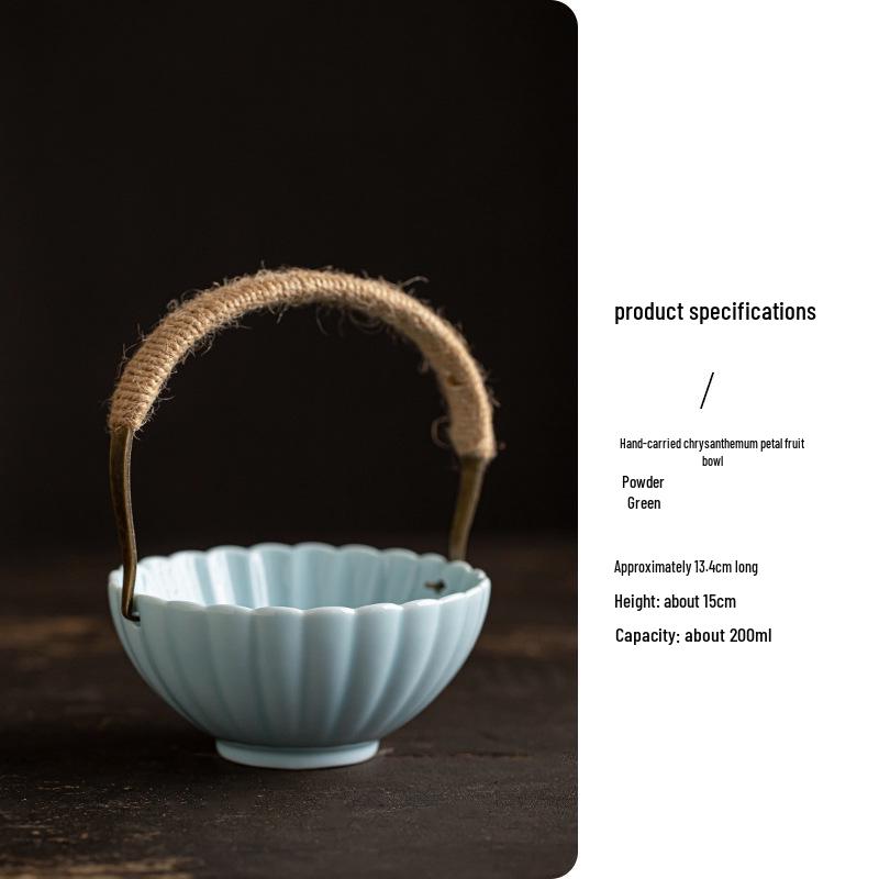 

Portable Ceramic Fruit & Snack Basket with Handle - Exquisite Retro Style