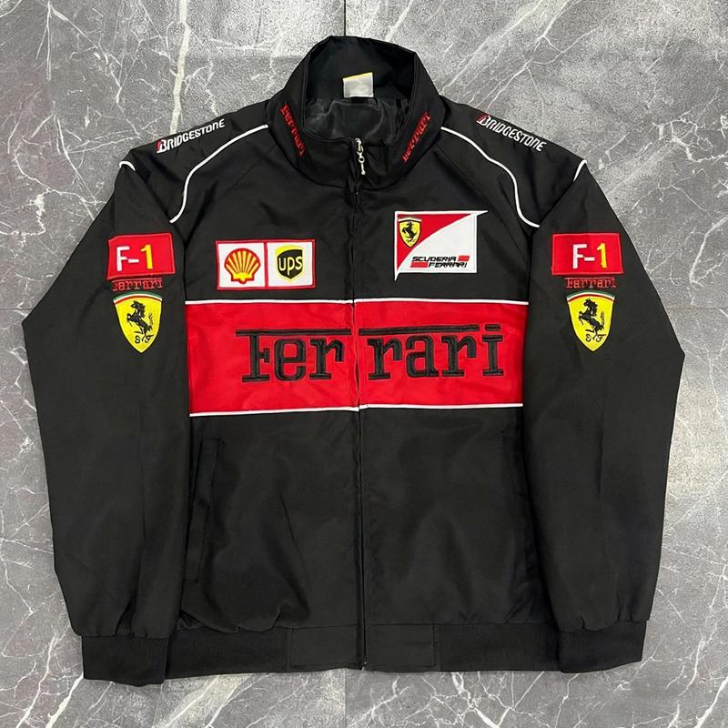 Tuta da Corsa Ferrari Giacca da Moto Ricamata Tuta da Ciclismo Tuta da Moto Giacca Sportiva Casual Per Ferrari 488 Roma F8 SF90