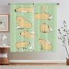 Children's Room Curtains Salon 2 Cheap Pieces Capybara Art Bedroom Blackout Curtains for Window Bathroom Curtain Tiebacks Blinds
