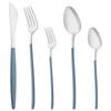 Sada 5 kusů nádobí Matné příbory Modré zlato Nůž Dezertní vidlička Lžíce Sada příborů z nerezové oceli 18/10