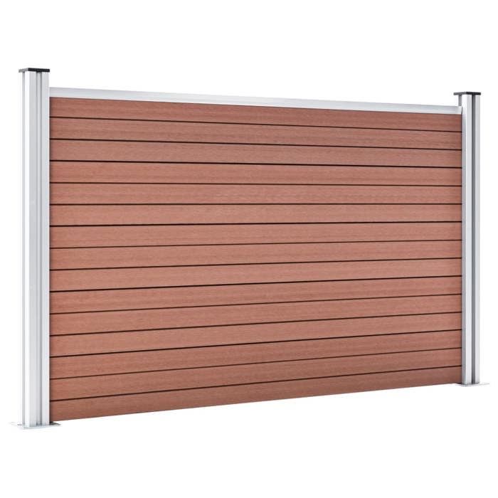 Clôture de jardin - VIDAXL - WPC - 872x106 cm - Marron - Résistante à la pourriture et rouille
