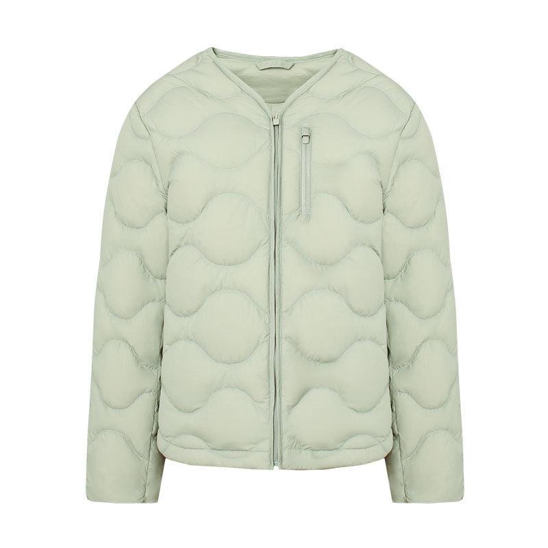 

Heni 90 down new light and thin down jacket women s short collarless large size versatile jacket 90 white duck down S