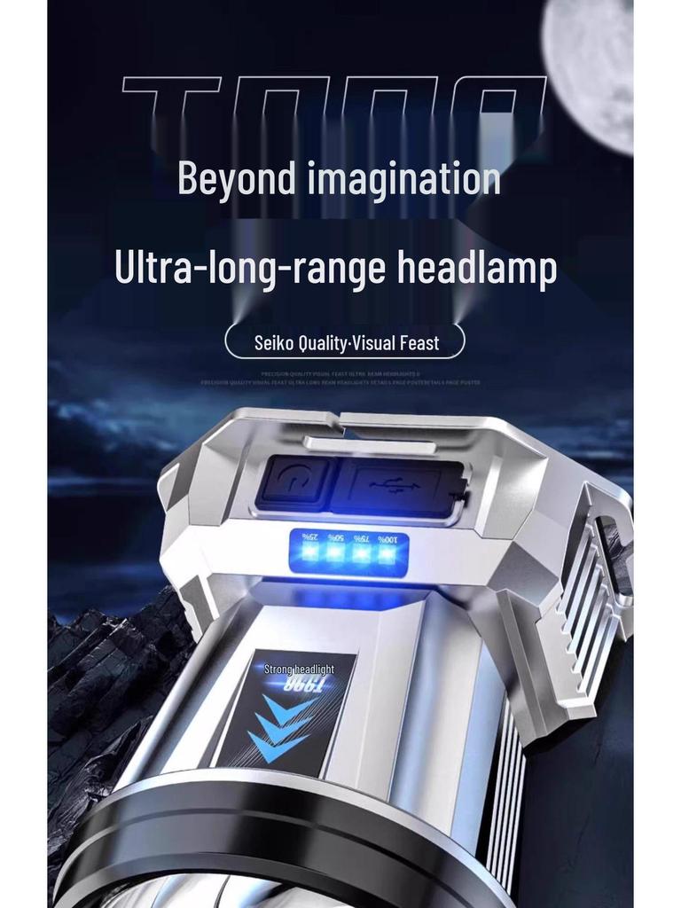 Rechargeable Ultra-Bright Waterproof LED Headlamp with Long-Range Sensor and Extended Battery Life for Night Fishing and Mining