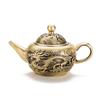 Brass Vintage Dragon Phoenix Chengxiang Tea Pot Office Desktop Home Decoration Crafts  Small