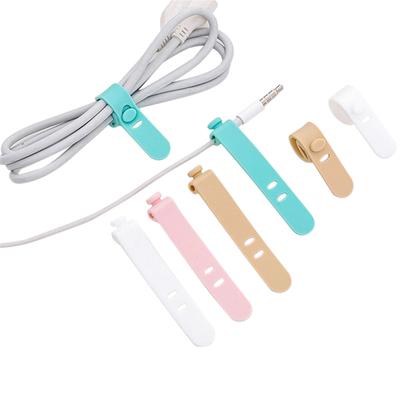 Organizador de Cables de Datos de Silicona Hebilla de Acabado para Cordón de Auriculares Correa Envolvente
