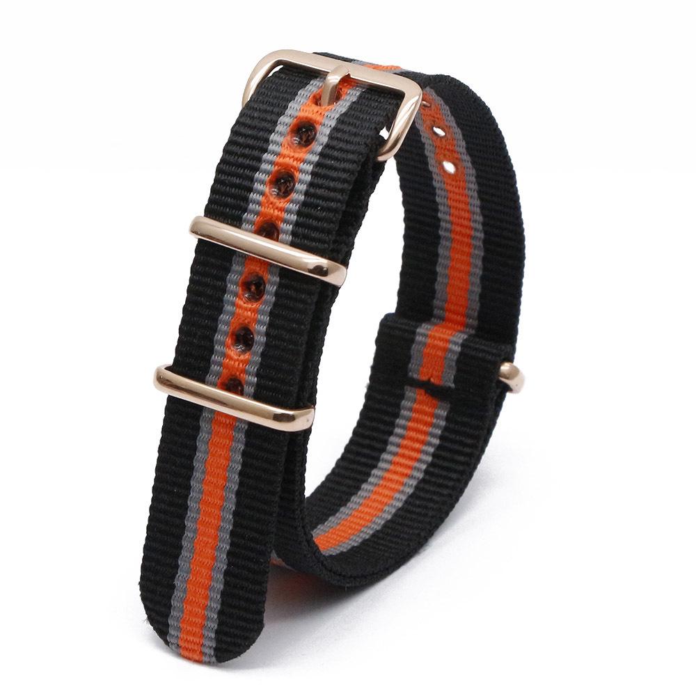 Rose Gold Buckle Nylon Watch Strap - Canvas Replacement for DW Watches