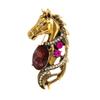 Chinese New Year Zodiac Horse Head Brooch Fashion Jewelry Metal Pony Badge Pin  Women