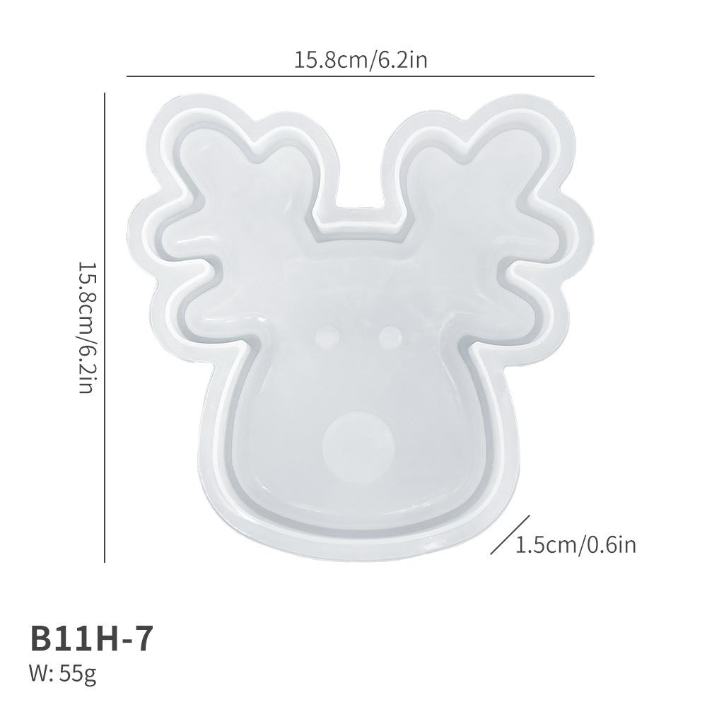 Christmas Series Fruit Tray Silicone Molds Plaster Epoxy Resin Casting Molds Snacks Nuts Storage Tray Christmas Ornaments