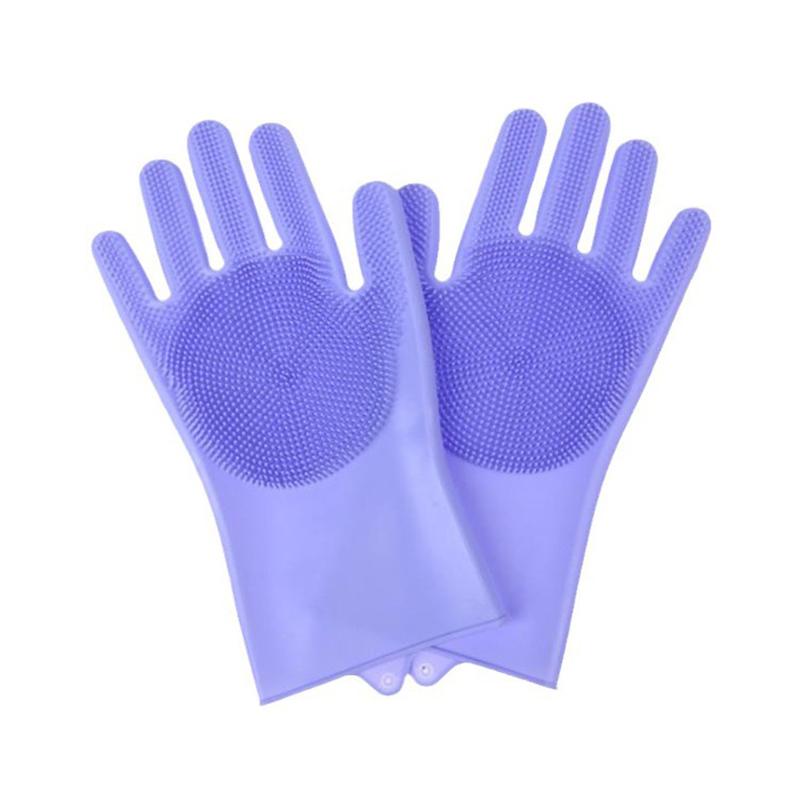 Pet Grooming Gloves Dogs Cats Bathing Clean Soft Silicone Hair Removal Hand Skin Protection Tool Easy