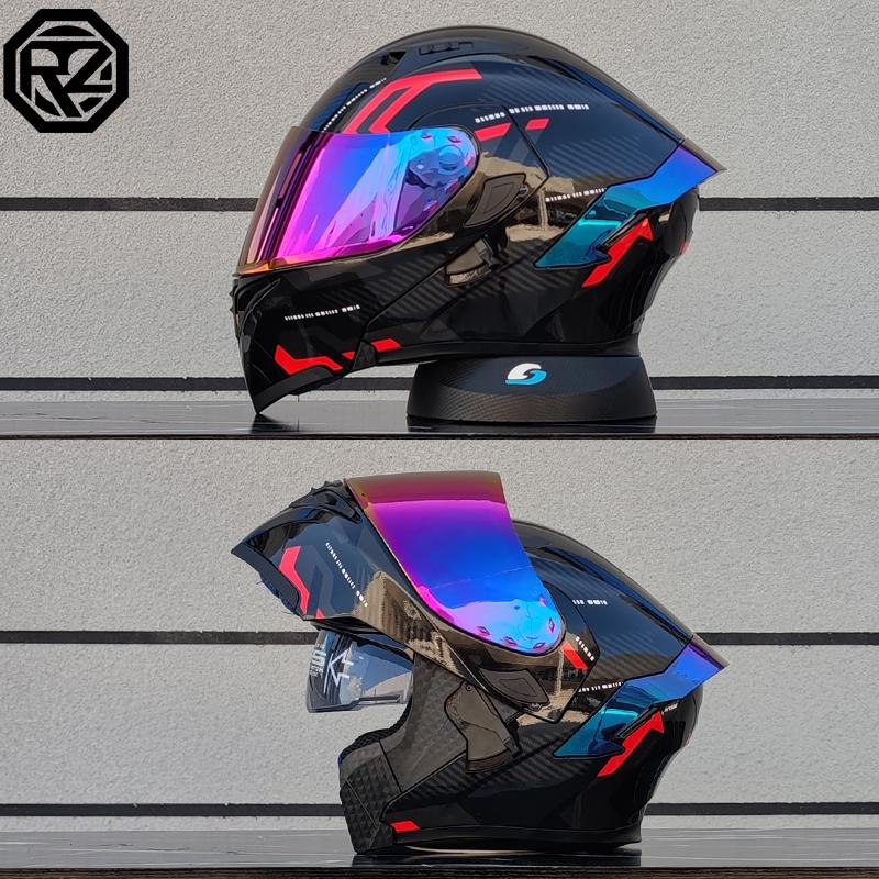 Motorradhelme Doppelvisier Modularer Klapphelm DOT-geprüft Integralhelm Motorrad-Rennhelm Klapphelm für Motorrad