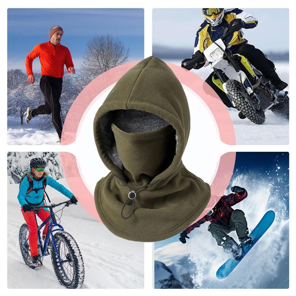 Fleece Hood Breathable Adjustable Drawstring Windproof Outdoor Supplies Warm Winter Hat For Cold Weather Cycling Outdoor Work