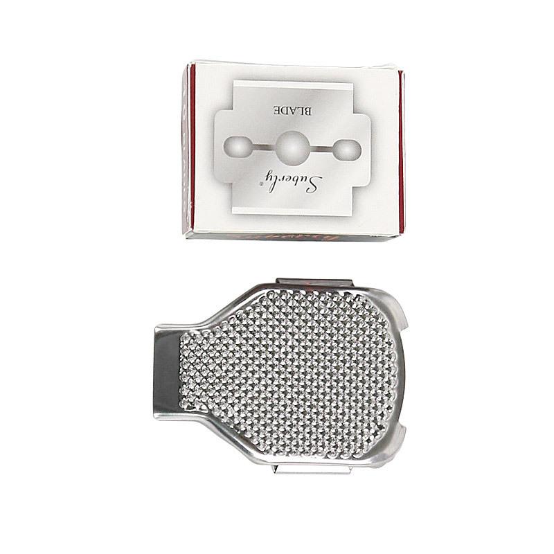 Stainless Steel Foot Scraper with Wooden Handle Remove Dead Skin Calluses Pedicure Knife Washboard Replaceable 10 Blades