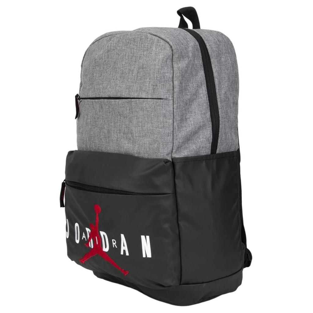 Jordan Air Logo Polyester Backpack Unisex Backpacks Gray Black 9A0408-GEH