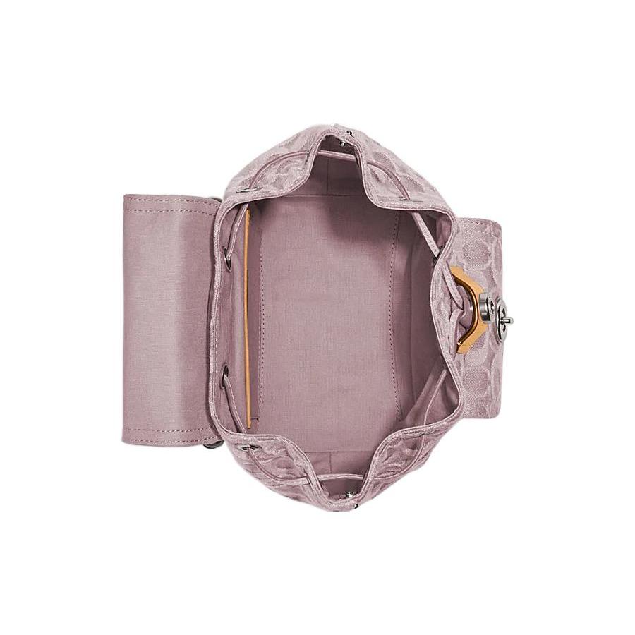 New COACH Riya Fabric Backpack Medium Size Women's Pink CJ833-LHPPU