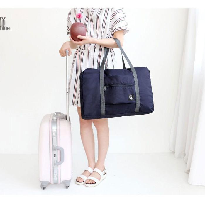 High-Capacity Foldable Travel Bag with Wheels and Logo