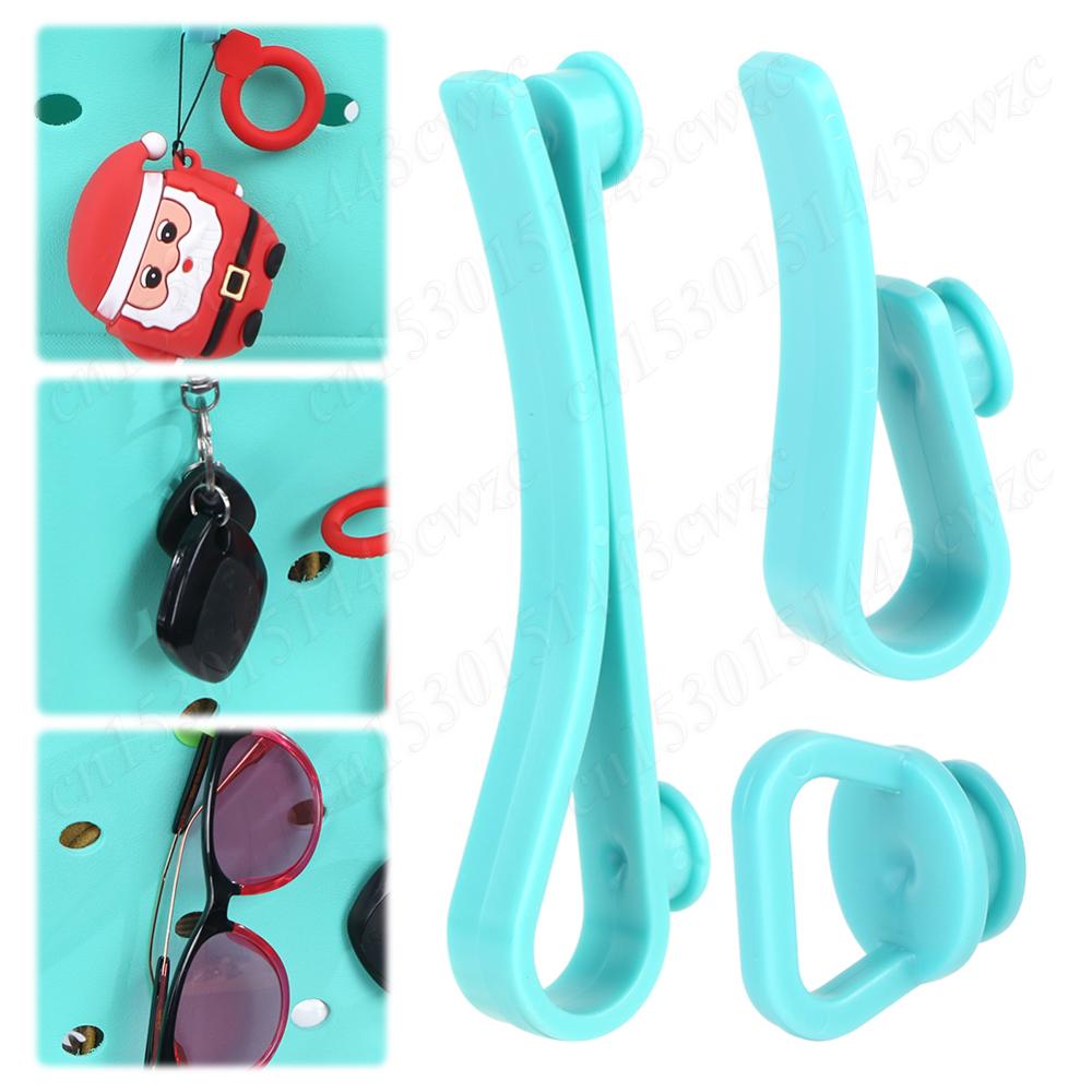 

3Pcs/Set Plastics Hooks Multi-Purpose Insert Charm Hooks Universal Key Holder Organizer for Bogg Bag Accessories зелёный
