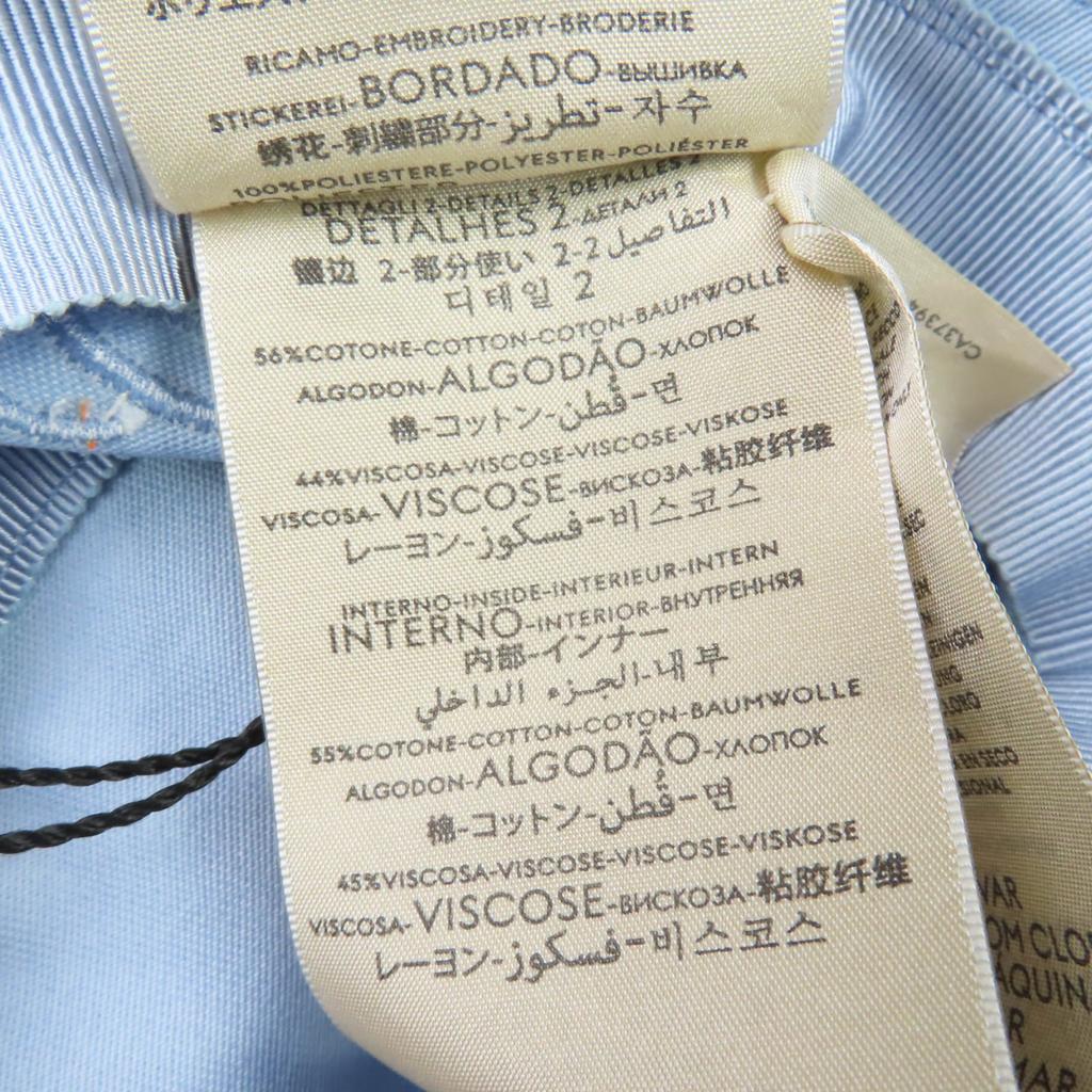 Pristine GUCCI Hat Embroidered Logo Bucket Hat Light Blue Cotton Women S 782733 Used