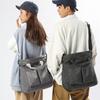 Unisex Large Capacity Shoulder Bag Plaid Nylon Crossbody Bag